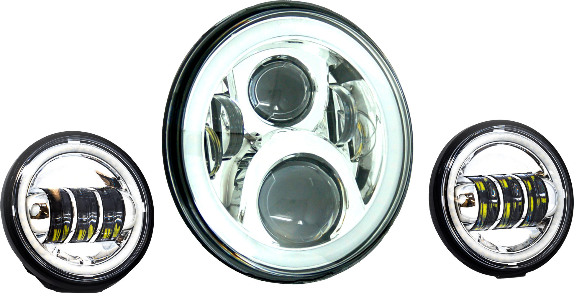 7" Led Hdlgt Kit Chr Halo W/ Mnt Adapter