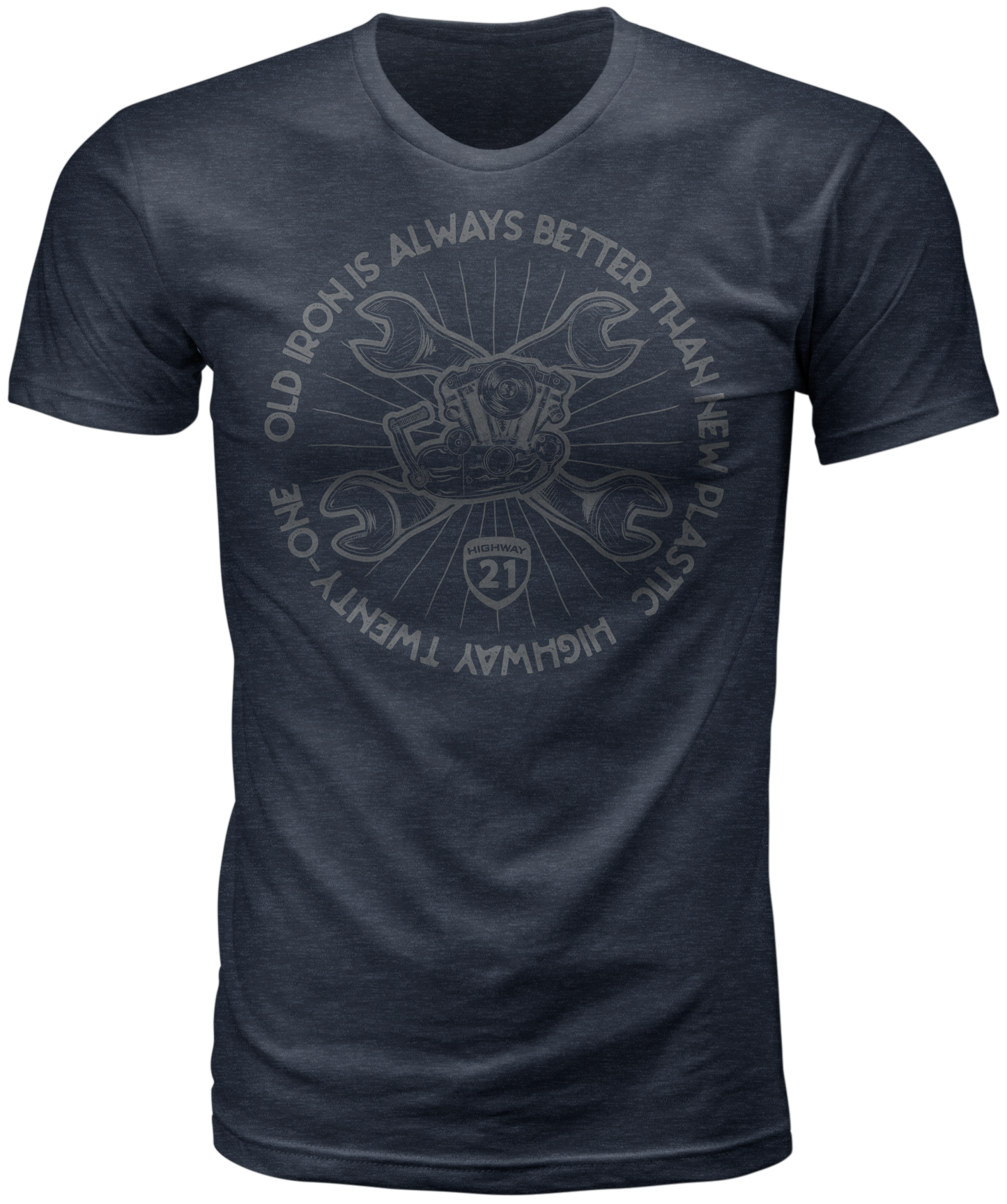 Old Iron Tee Midnight Navy Sm