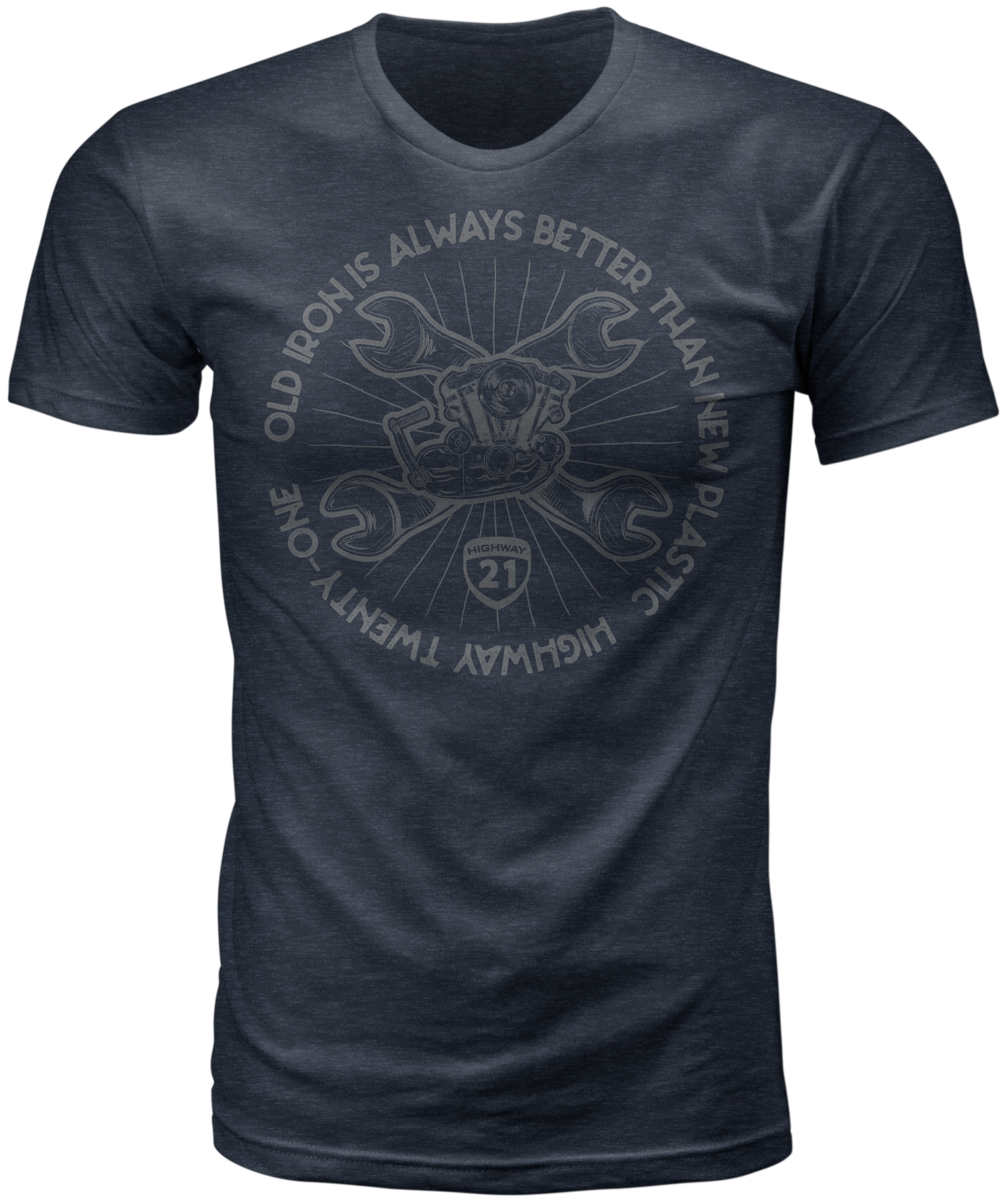 Old Iron Tee Midnight Navy Sm