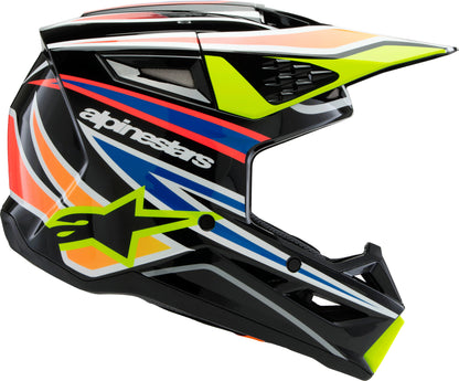 Sm3 Youth Wurx Helmet Blk/Ylw Fluo/Blue/Red  Ys