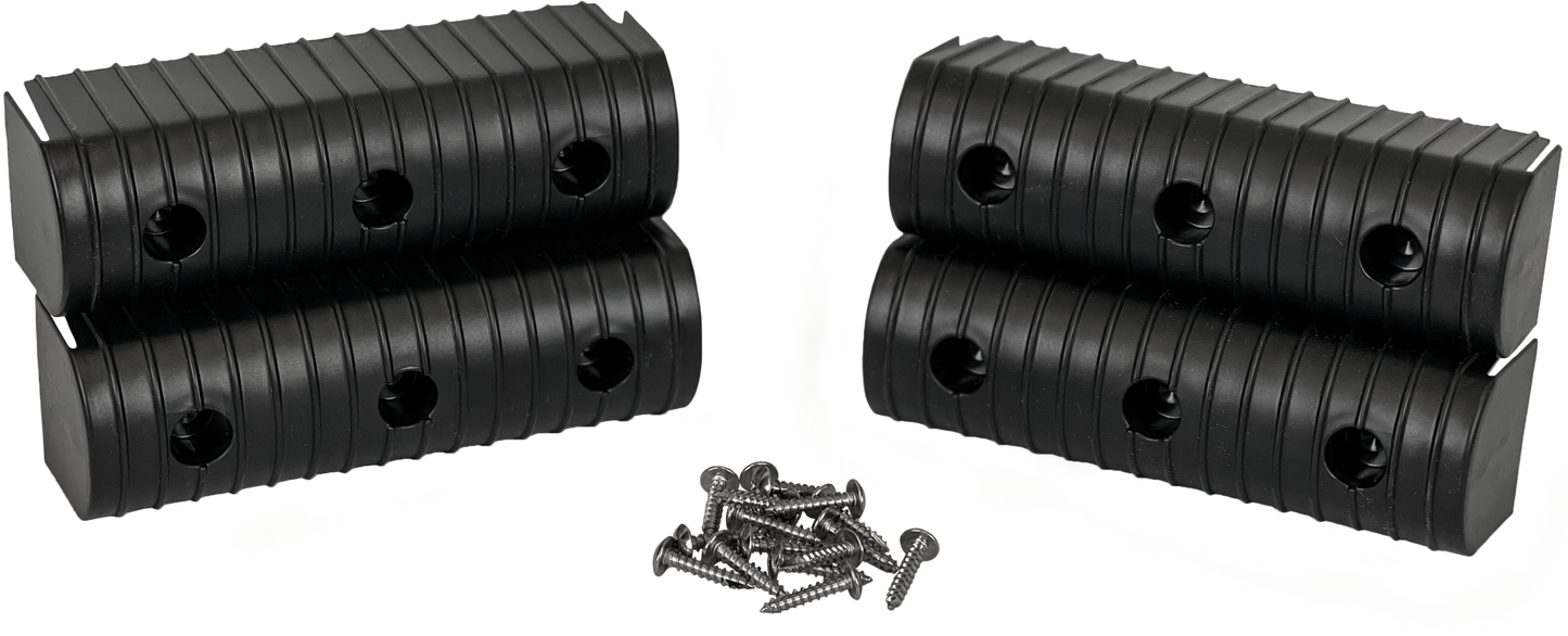 Bunk Wrap End Cap Kit 2x6 4/Pack W/ Hardware Black