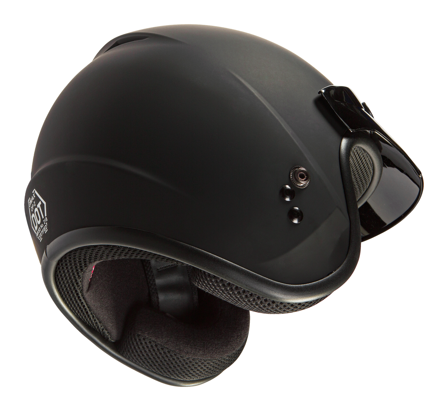 Of 2 Open Face Helmet Matte Black Xl