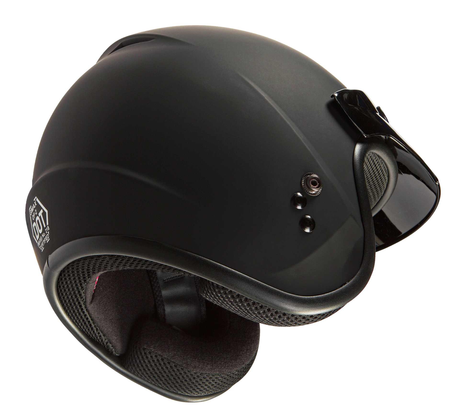 Of 2 Open Face Helmet Matte Black Xs