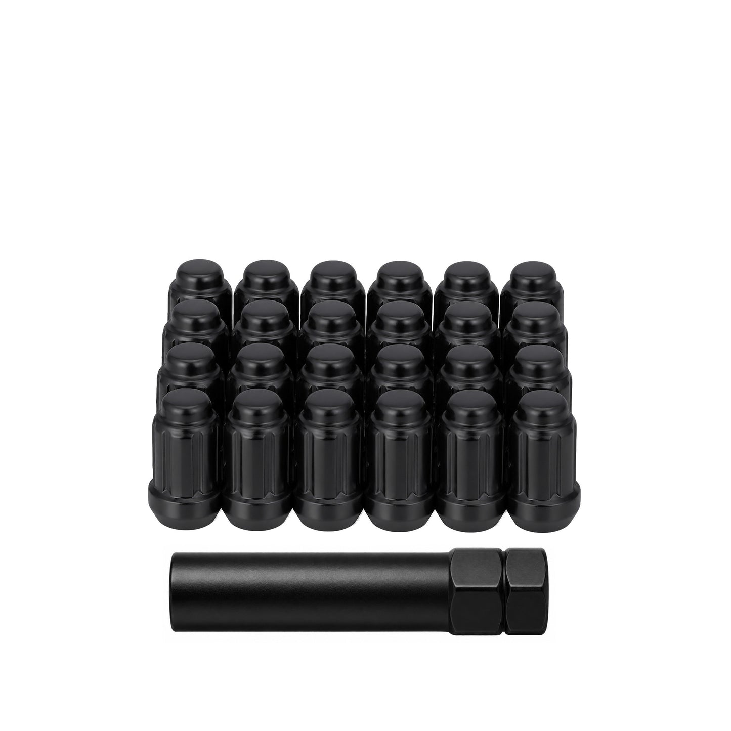 12mmx1.50 Lock Style Lug 20/Pk Lock Style Lug Nuts Blk