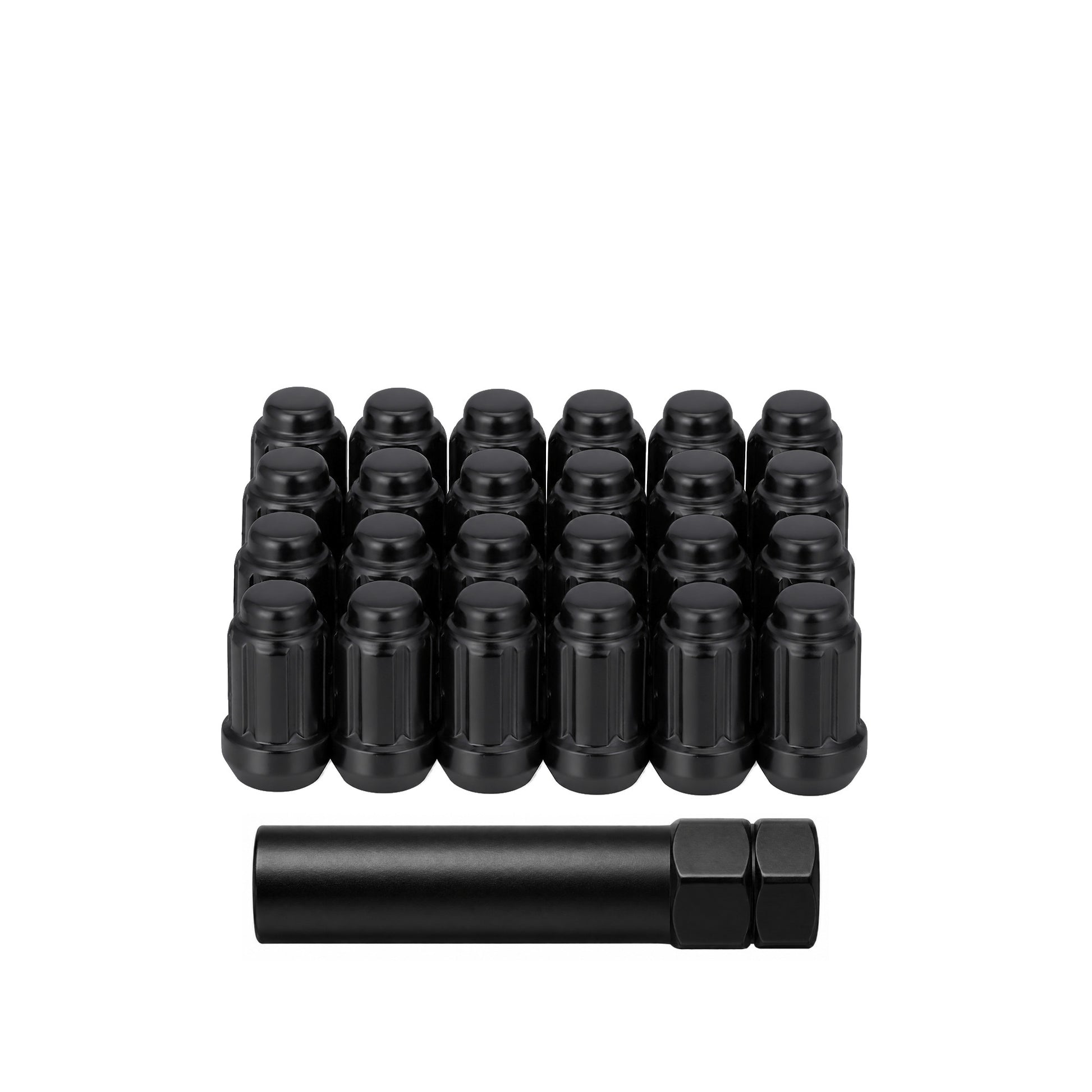 12mmx1.50 Lock Style Lug 20/Pk Lock Style Lug Nuts Blk