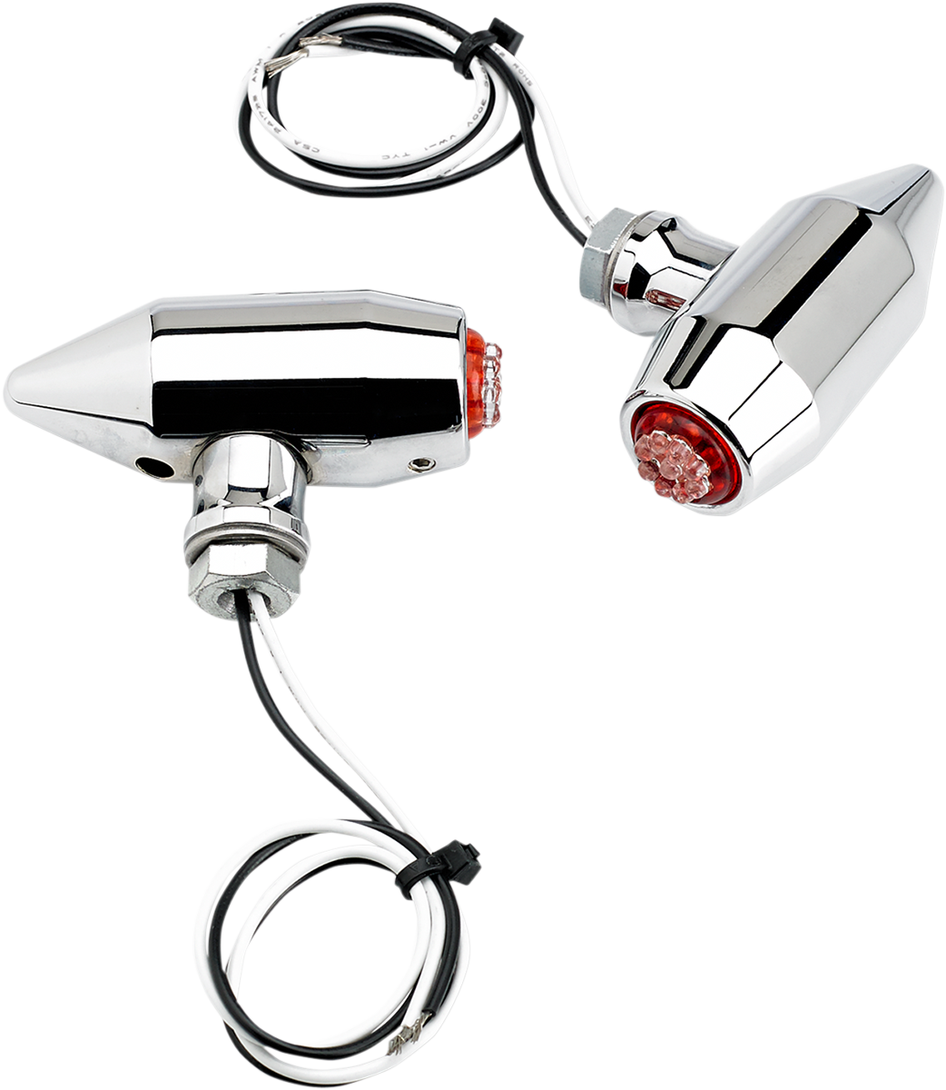 JOKER MACHINE Vega Center Mount LED Lights - Chrome/Red 05-56-RC