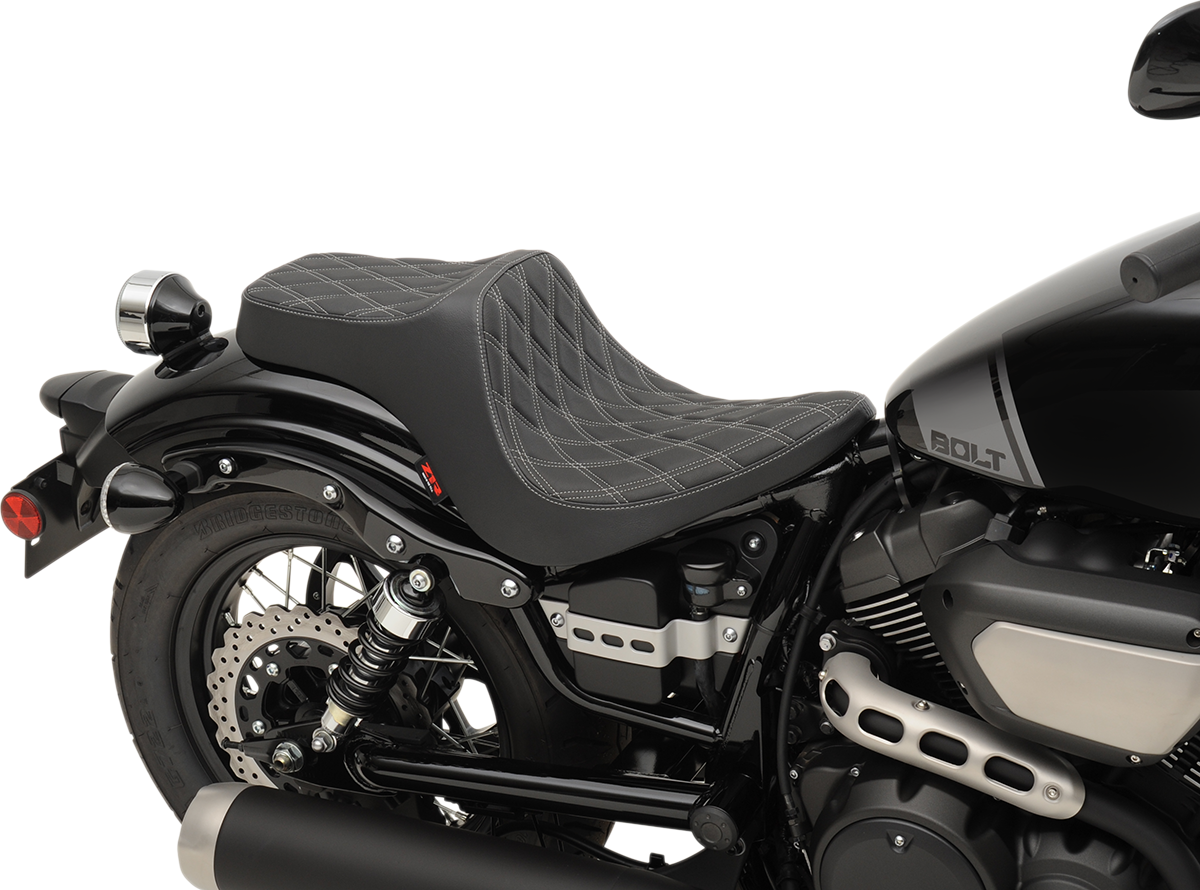 Z1R Predator III Seat - Black - Diamond - Silver Stitching - Bolt/V-Star 0810-2070