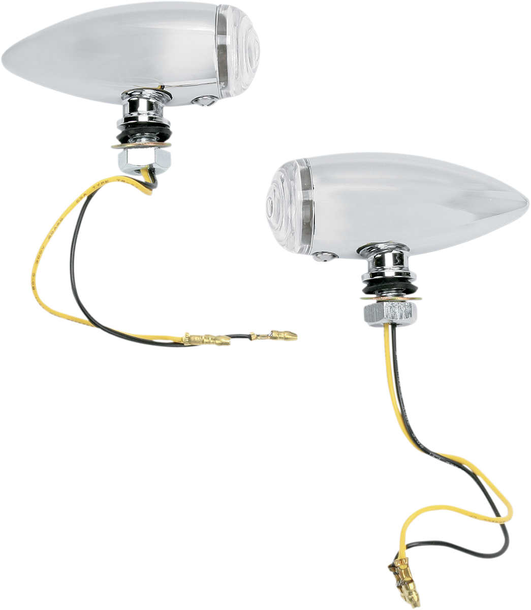 DRAG SPECIALTIES BulletvMarker Lights - LED - Clear Lens - Chrome 20-6589SCLED