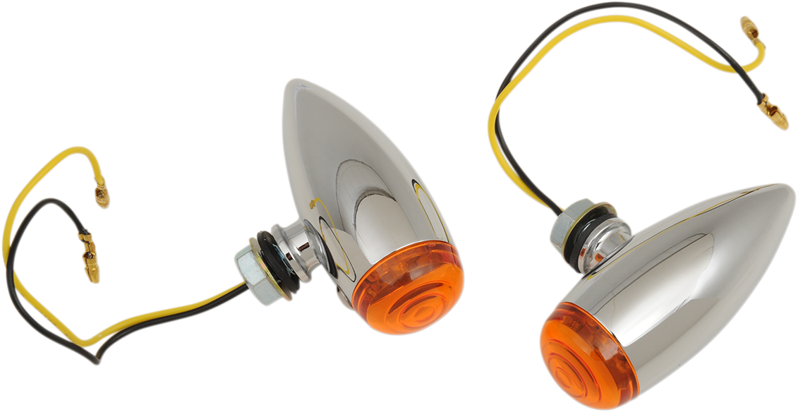 DRAG SPECIALTIES BulletvMarker Lights - LED - Amber Lens - Chrome 20-6589SALED