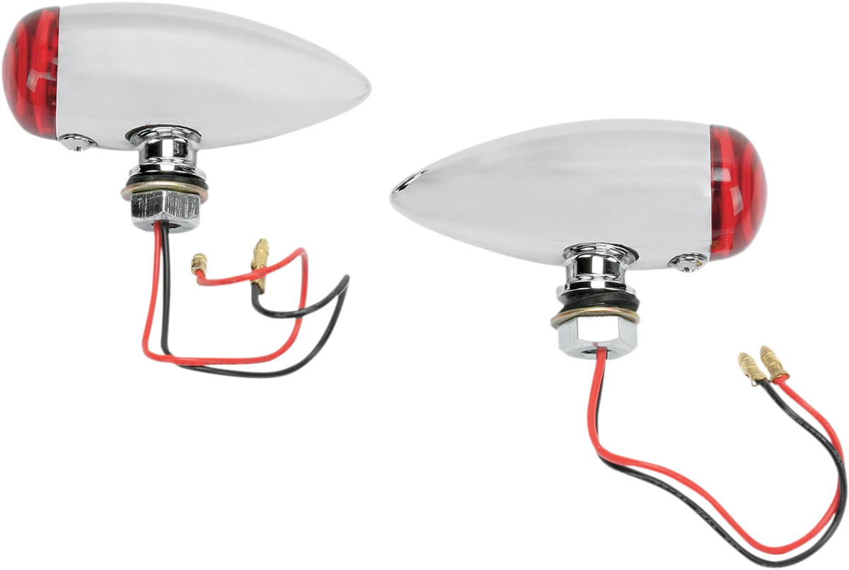 DRAG SPECIALTIES BulletvMarker Lights - LED - Red Lens - Chrome 20-6589SRLED
