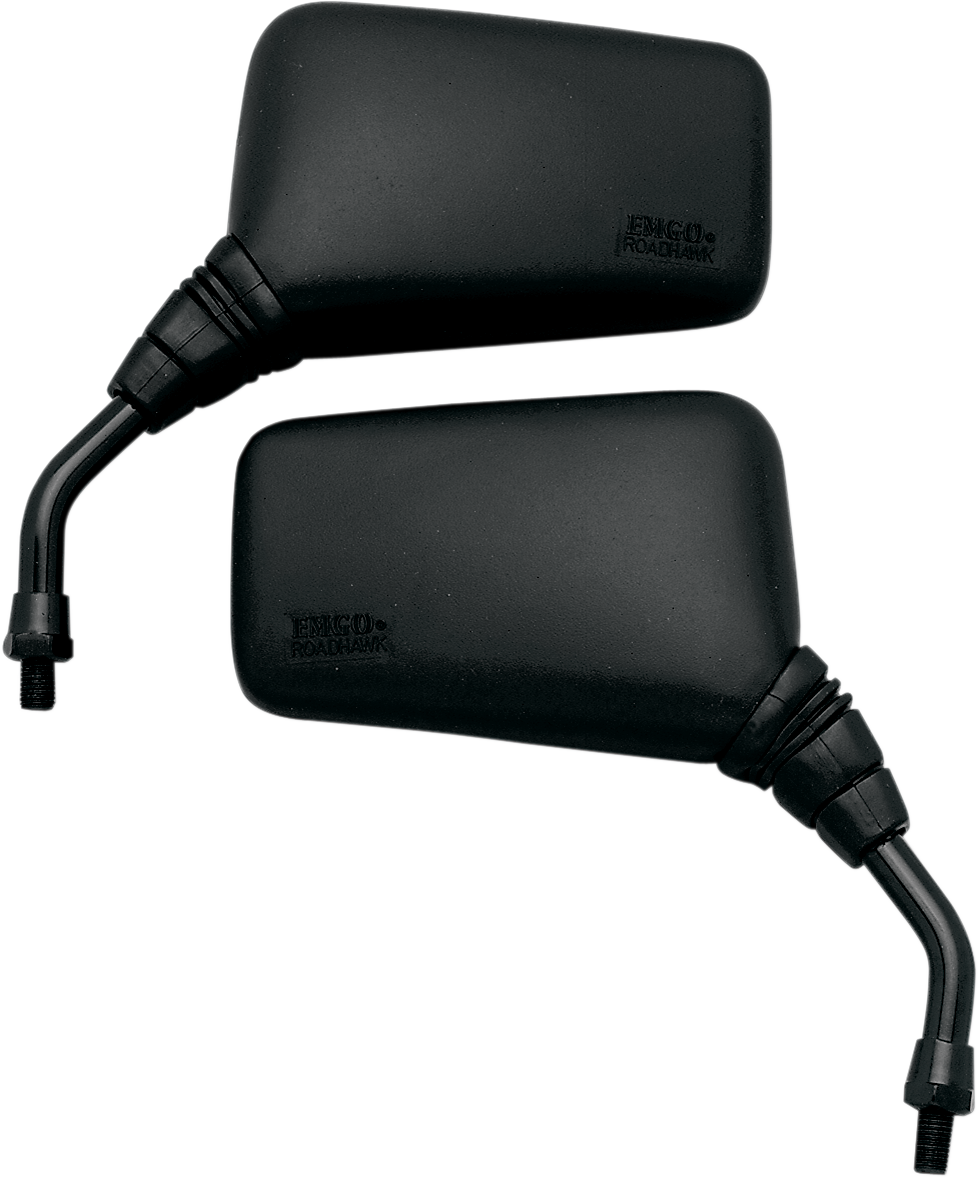 EMGO Mirror - Roadhawk - Side View - Rectangle - Short - M10 x 1.25 - Black 20-25100