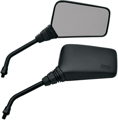 EMGO Mirror - Roadhawk - Side View - Rectangle - Long - M10 x 1.25 - Black 20-25105