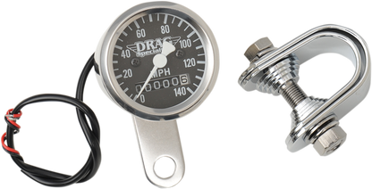 DRAG SPECIALTIES Mini Speedometer - Black - 2:1 Ratio - 1-7/8" 21-6961DS-BX15A
