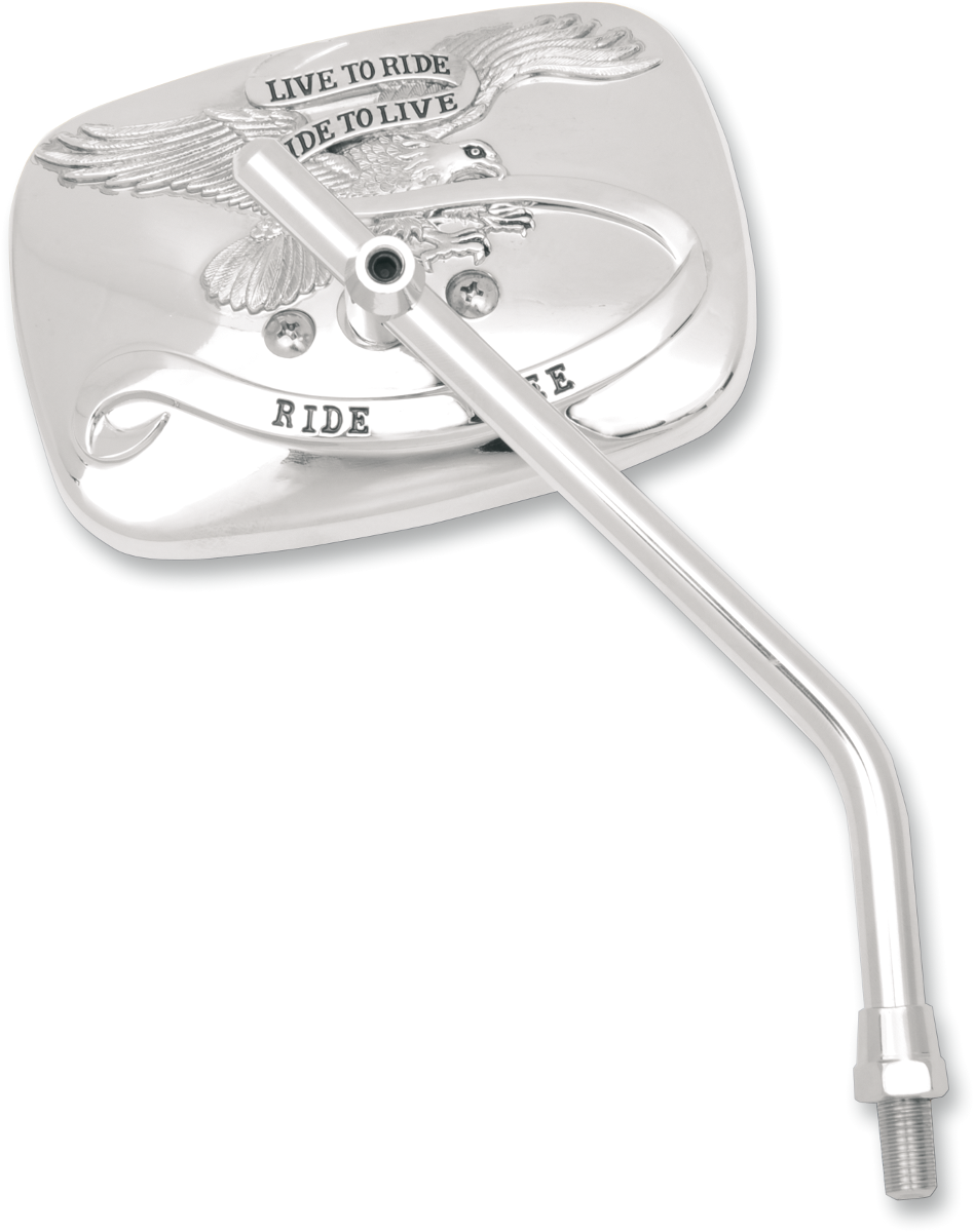 EMGO Mirror - "Ride Free" - Side View - Rectangle - M10 x 1.25 - Chrome - Right 20-31754A