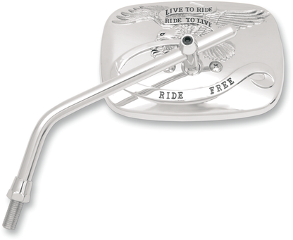 EMGO Mirror - "Ride Free" - Side View - Rectangle - M10 x 1.25 - Chrome - Left 20-31755A