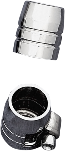 DRAG SPECIALTIES Grooved Hose Ends with Clamp - Chrome - 3/8" 03-6204CG-BC202
