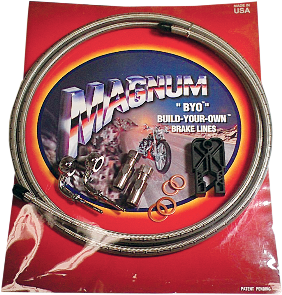 MAGNUM SHIELDING Brake Line Kit - Single Disc - 7/16"-Straight - 6' - Stainless Steel 396700A