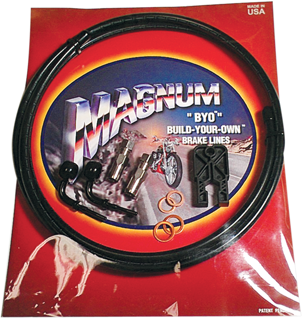 MAGNUM SHIELDING Brake Line Kit - Single Disc - 10mm-Straight - 6' - Black Stainless Steel 496100A