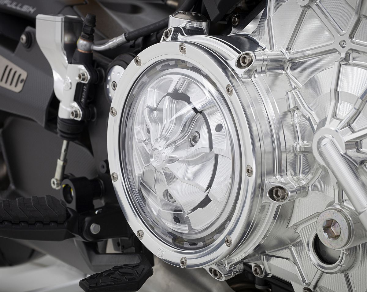 Motocorse Billet Wet Clutch Clear Cover for the Ducati V4 Engines - Multistrada, Streetfighter, Panigale, Diavel