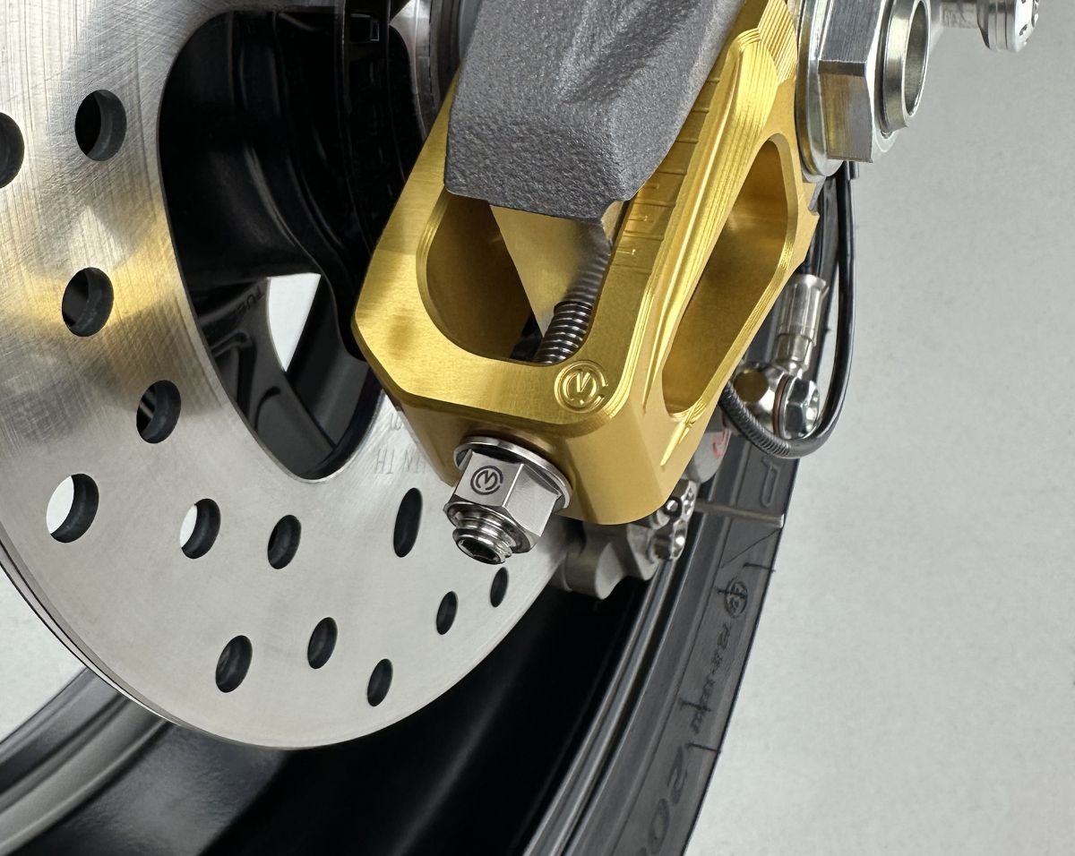 Motocorse Titanium Hardware Kit for thier Billet Chain Adjusters for Ducati Panigale / Streetfighter V4 (2025+)