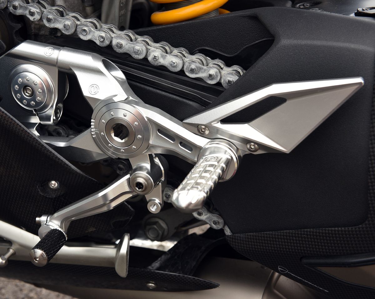 Motocorse Billet Aluminium Rearsets with Titanium Hardware for the Ducati Panigale V4 / S / R