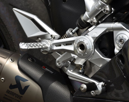 Motocorse Billet Aluminium Rearsets with Titanium Hardware for the Ducati Streetfighter V4 / S / SP