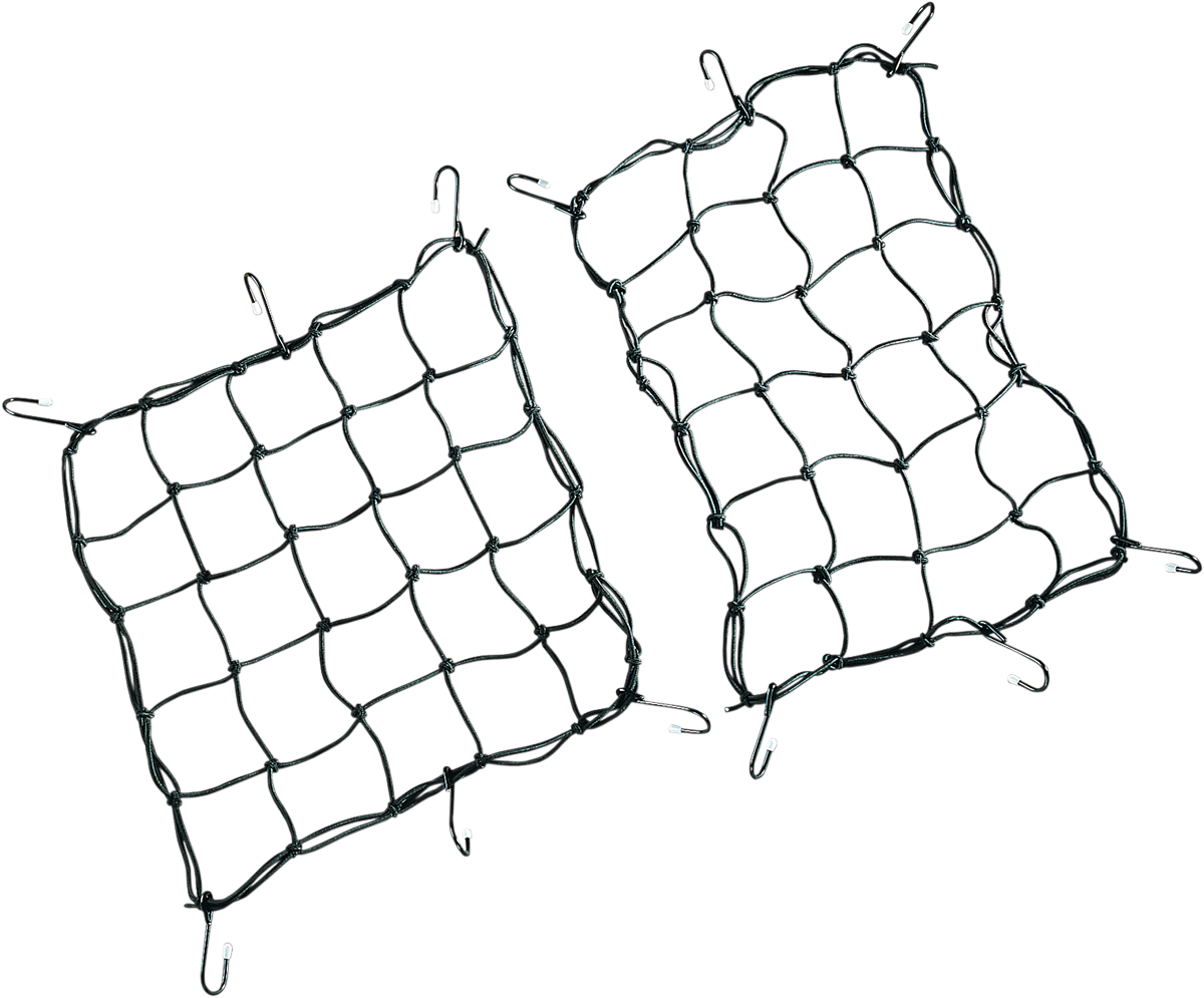DRAG SPECIALTIES Cargo Net - 15" x 15" - 6 Hook - Black 10-6099B-HC4
