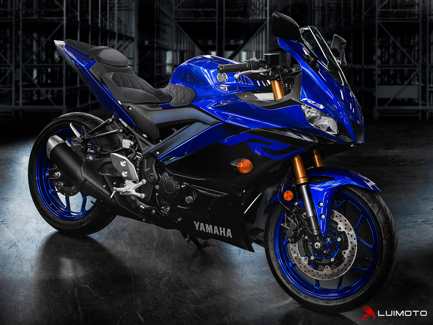 LUIMOTO DIAMOND Rider Seat Covers for the YAMAHA YZF R3 (2015+) & YZF-R25 (2015+)