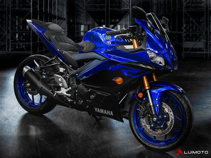 LUIMOTO DIAMOND Rider Seat Covers for the YAMAHA YZF R3 (2015+) & YZF-R25 (2015+)
