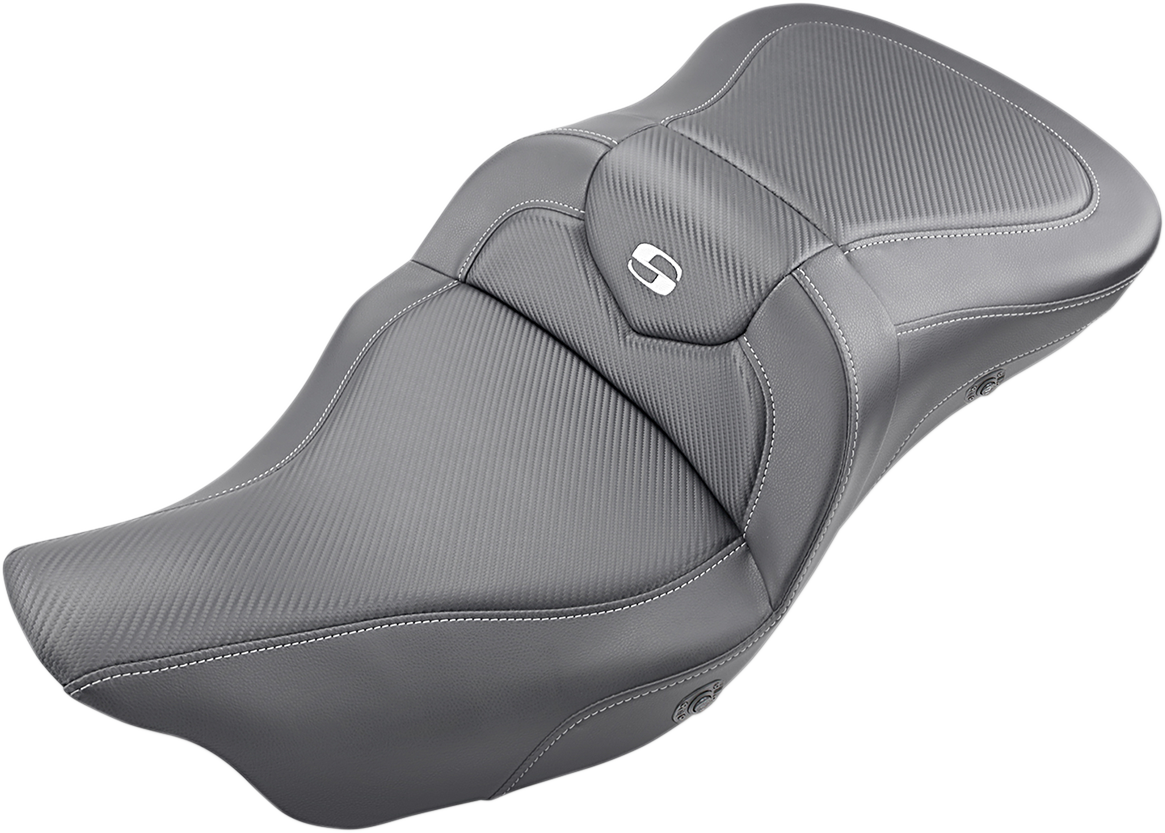 SADDLEMEN Extended Reach Roadsofa™ Seat - Carbon Fiber - without Backrest - Heated - FL '08-'24 808-07B-186HCT