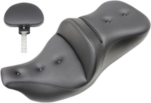 SADDLEMEN Roadsofa™ Seat - Pillow Top - with Backrest - Black - FLH/FLT '09-'24 808-07B-181TBR