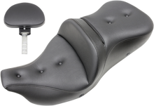 SADDLEMEN Roadsofa™ Seat - Heated - Pillow Top - with Backrest - Black - FLH/FLT '09-'24 808-07B-181TBRH