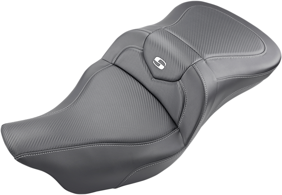 SADDLEMEN Roadsofa™ Seat - Carbon Fiber - without Backrest - Black - FL '09-'24 808-07B-185T