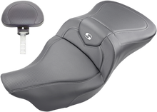 SADDLEMEN Roadsofa™ Seat - Carbon Fiber - with Backrest - Black - FL '09-'24 808-07B-185TBR