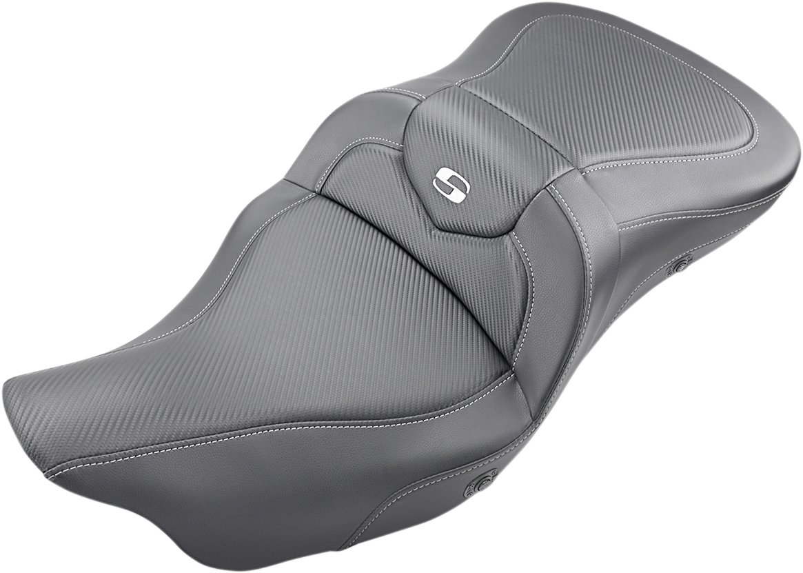 SADDLEMEN Roadsofa™ Seat - Heated - Carbon Fiber - without Backrest - FL '09-'24 808-07B-185THC