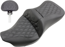 SADDLEMEN Roadsofa™ Seat - Full Lattice Stitch - with Backrest - Black - FL '09-'24 808-07B-182TBR