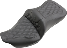 SADDLEMEN Roadsofa™ Seat - Heated - Full Lattice Stitch - without Backrest - Black - FL '09-'24 808-07B-182THC