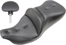 SADDLEMEN Pillow-Top Roadsofa™ Seat - with Backrest - Black - FLH/FLT '08-'24 808-07B-181BR