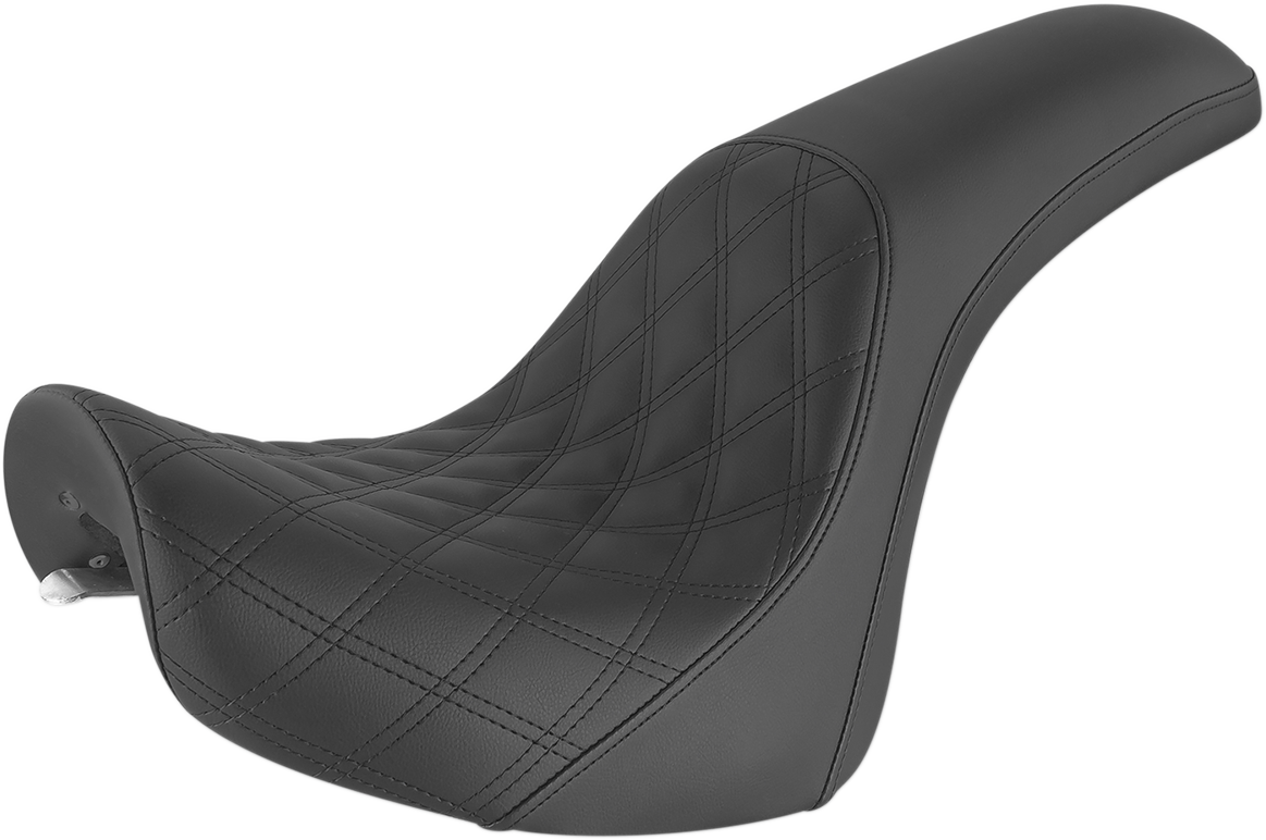 SADDLEMEN Profiler Seat - Front Lattice/Rear Smooth - Black - FXSTD '01-'07 800-02-149