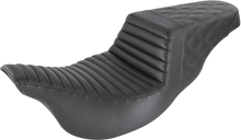 SADDLEMEN Step-Up Seat - Front Tuck-n-Roll/Rear Lattice Stitch - Black - FL '08-24 808-07B-176