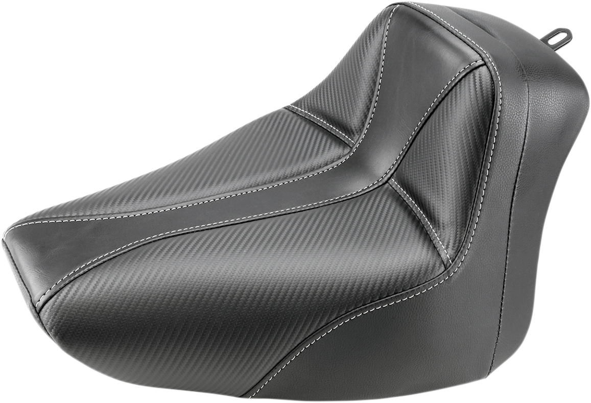 SADDLEMEN Dominator Solo Seat - w/o Backrest - Black w/ Gray Stitching - FLS/FXS '00-'06 800-01-0042