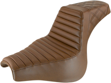 SADDLEMEN Step-Up Seat - Front Tuck-n-Roll/Rear Lattice Stitch - Brown - FXFB/S '18-'23 818-28-176BR