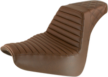 SADDLEMEN Step-Up Seat - Front Tuck-n-Roll/Rear Lattice Stitch - Brown - FXBR/S '18-'20 818-31-176BR