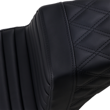 SADDLEMEN Step-Up Seat - Front Tuck-n-Roll/Rear Lattice Stitch - Black 818-30-176