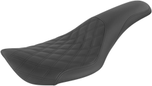 SADDLEMEN Profiler Seat - Front Lattice/Rear Smooth - Black - FXDWG '96-'03 896-05-149
