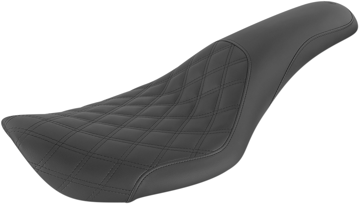 SADDLEMEN Profiler Seat - Front Lattice/Rear Smooth - Black - FXDWG '96-'03 896-05-149