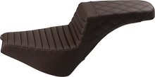 SADDLEMEN Step-Up Seat - Front Tuck-n-Roll/Rear Lattice Stitch - Brown 818-30-176BR