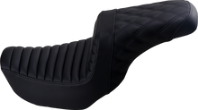SADDLEMEN Step-Up Seat - Front Tuck-n-Roll/Rear Lattice Stitch - Black 806-04-176