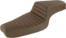 SADDLEMEN Step-Up Seat - Front Tuck-n-Roll/Rear Lattice Stitch - Brown 879-03-176BR