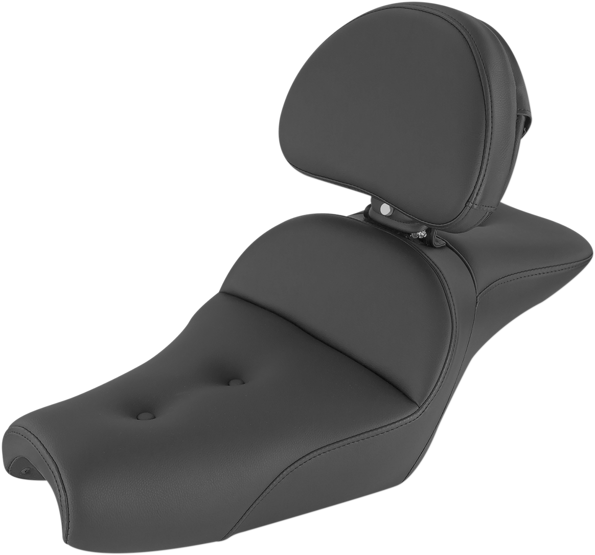 SADDLEMEN Seat - Explorer™ - With Backrest - Pillow Top - Black - XL '04-'22 807-11-030RS